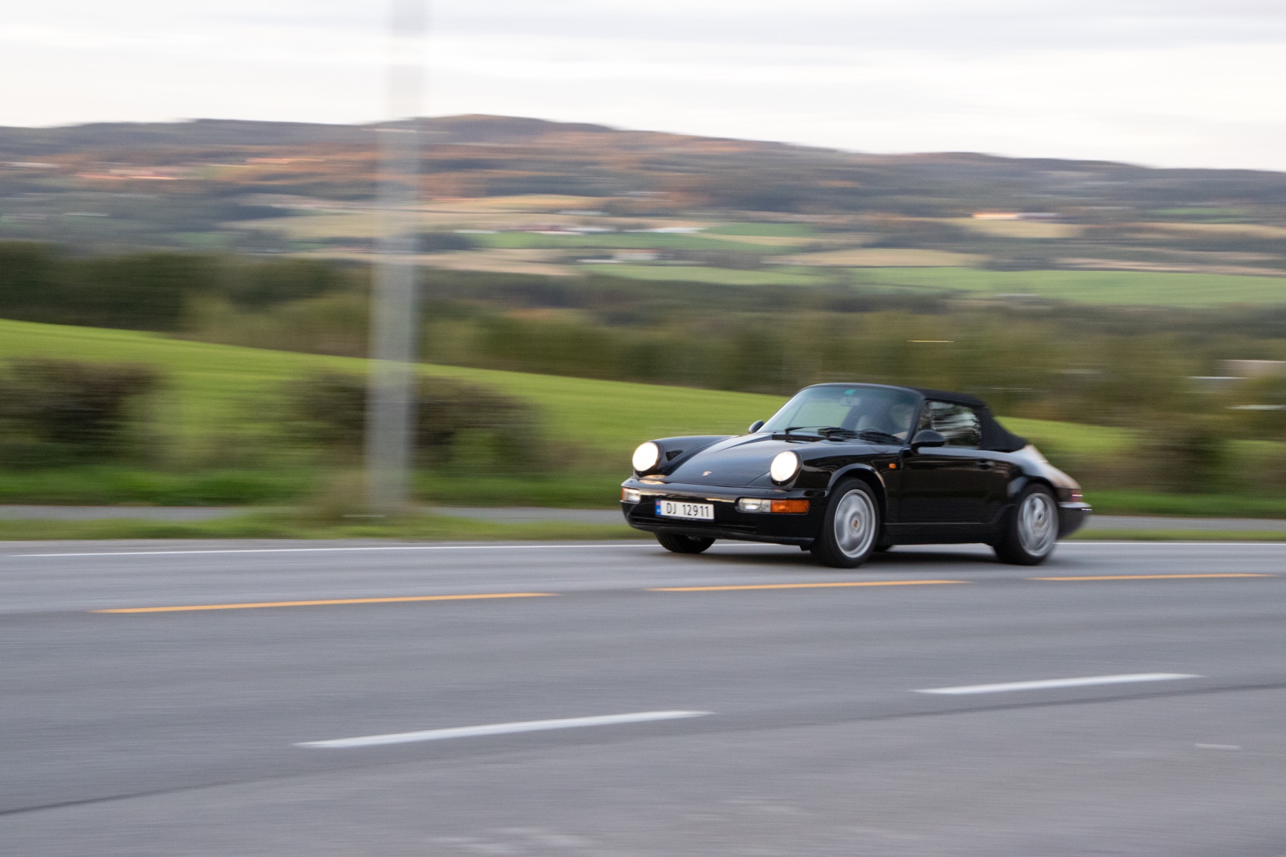 Porsche i bevegelse, før redigering